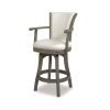 Williams 27' Swivel Counter Height Bar Stool, Natural White Linen