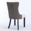 Classic Velvet Dining Chairs, High-end Tufted Solid Wood Contemporary Velvet Upholstered Dining Chair with Wood Legs Nailhead, SET OF 2