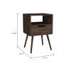 Allie Nightstand, Superior Top, Open Shelf, One Drawer