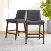 Jayden Mid-Century Modern 24" Upholstered Stool (Set of 2)