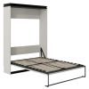 Full Size Murphy Bed with Desk and Storage Shelves and Cabinets, Black+White(Expected Arrival Time: 9.22)