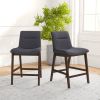 Jayden Mid-Century Modern 24" Upholstered Stool (Set of 2)