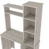 Detroit 2 Piece Office Set, Dozza Bookcase + Aramis Desk, Light Gray