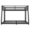 Metal Full XL over Queen Bunk Bed for Teens and Adults,Space-Saving/Noise Reduced/No Box Spring Needed, Black