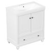 30" Bathroom Vanity with Sink, Combo, Cabinet with Doors and Drawer, Solid Frame and MDF Board, White