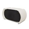 Fuji 43" Upholstered Oval Storage Bench, Ivory White Boucle