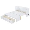 Queen Size Murphy Bed with USB Port and a Large Drawer, White