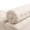 Lewis Bolster Arm Entryway Bench, Sky Neutral Beige Polyester