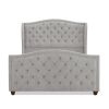 Marcella Upholstered Shelter Headboard Bed Set, Queen, Silver Grey Polyester