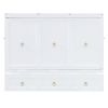 Queen Size Murphy Bed with USB Port and a Large Drawer, White