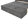 Queen Size Murphy Bed with USB Port and a Large Drawer, Gray