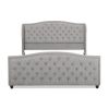 Marcella Upholstered Shelter Headboard Bed Set, King, Silver Grey Polyester