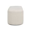 Fuji 43" Upholstered Oval Storage Bench, Ivory White Boucle