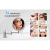 8-inch Wall Mounted Makeup Vanity Mirror, 1X / 7X Magnification Mirror, 360¬∞ Swivel with Extension Arm (Chrome Finish)