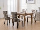 Classic Velvet Dining Chairs, High-end Tufted Solid Wood Contemporary Velvet Upholstered Dining Chair with Wood Legs Nailhead, SET OF 2