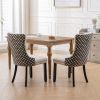 Classic Velvet Dining Chairs, High-end Tufted Solid Wood Contemporary Velvet Upholstered Dining Chair with Wood Legs Nailhead, SET OF 2