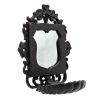 6.3x3.9x8.2" Black Cast Iron Soap Dishes with Mirror
