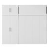 Full Size Murphy Bed with Lockers and Wardrobes, White(Expected Arrival Time:9.27)