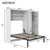 Full Size Murphy Bed with Lockers and Wardrobes, White(Expected Arrival Time:9.27)