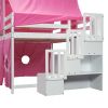Full Size Loft Bed with Tent and Tower - Pink