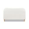 Roman Curved Headboard Upholstered Platform Bed, Queen, Ivory White Boucle
