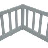 Double Twin Floor Bed with Fence, Guardrails, without door, Grey