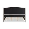 Marcella Upholstered Shelter Headboard Bed Set, King, Silver Grey Polyester
