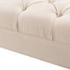 Lewis Bolster Arm Entryway Bench, Sky Neutral Beige Polyester