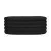 Fuji 49" Upholstered Oval Storage Bench, Ebony Black Boucle
