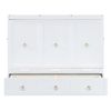 Queen Size Murphy Bed with USB Port and a Large Drawer, White