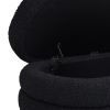 Fuji 49" Upholstered Oval Storage Bench, Ebony Black Boucle