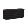 Fuji 49" Upholstered Oval Storage Bench, Ebony Black Boucle