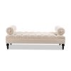 Lewis Bolster Arm Entryway Bench, Sky Neutral Beige Polyester