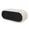 Fuji 49" Upholstered Oval Storage Bench, Ivory White Boucle