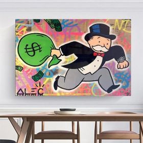 Hand Painted Oil Painting  Alec Monopoly Painting Wall Street Art Modern Abstract Living Room Hallway Bedroom Luxurious Decorative Painting (style: 01, size: 100X150cm)