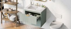 Modern 24-Inch Wall-Mounted Bathroom vanity with 2 Drawers, Ideal for Small Bathrooms