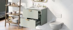 Modern 24-Inch Wall-Mounted Bathroom vanity with 2 Drawers, Ideal for Small Bathrooms
