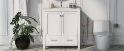 30" Bathroom Vanity with Single Sink, Combo Cabinet Undermount Sink, Bathroom Storage Cabinet with 2 Doors and a Drawer, Soft Closing