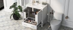 30" Bathroom Vanity with Single Sink, Combo Cabinet Undermount Sink, Bathroom Storage Cabinet with 2 Doors and a Drawer, Soft Closing