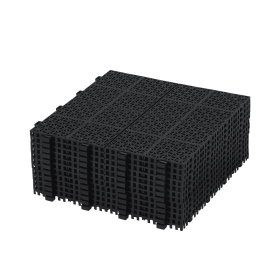 12 x 12 Inch Black Interlocking Deck Tiles Plastic Waterproof Outdoor All Weather Anti-slip Bathroom Shower Balcony Porch Strong Weight Capacity Upto (Color: as Pic)
